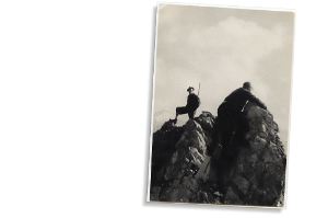 Polaroid zweier Gipfelstürmer aus der Gründerzeit